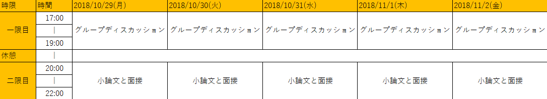 時間割